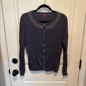 Blue Gray Studded Cardigan